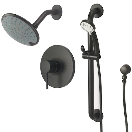 Pioneer Industries Single Handle Shower Trim Set in Matte Black TD-4MT330-ADA-MB